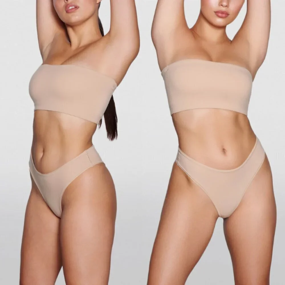 Skims Fits Everybody Bandeau Bra in Clay